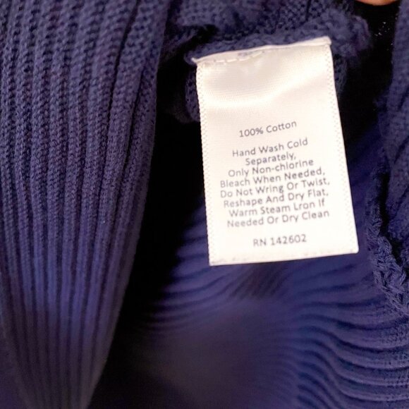 Tuckernuck Sail to Sable Ribbed Navy Blue Ruffle Sweater, Size Small - Picture 5 of 6